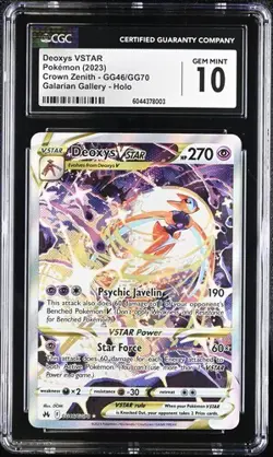Pokemon English Deoxys VSTAR GG46/GG70 2023 Crown Zenith GG CGC 10 Gem Mint - Image 1