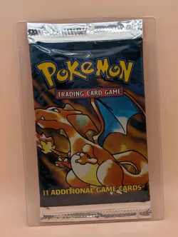 1999 Pokemon Base Unlimited Booster Pack Charizard Artwork Factory Sealed 21.21 - Image 1