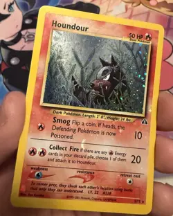 Houndour 5/75 Pokemon Neo Discovery Holo Card LP Aya Kusube *HOLO BLEED* - Image 1