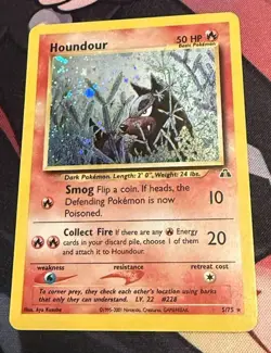 Houndour 5/75 Pokemon Neo Discovery Holo Card LP Aya Kusube *HOLO BLEED* - Image 2