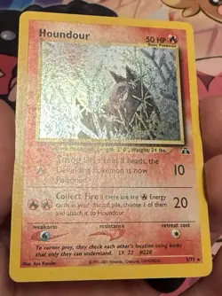 Houndour 5/75 Pokemon Neo Discovery Holo Card LP Aya Kusube *HOLO BLEED* - Image 3
