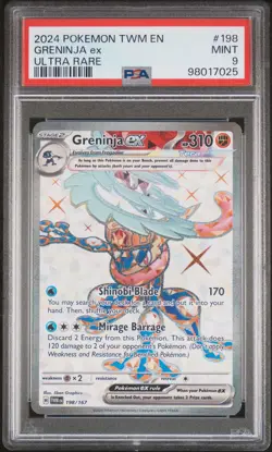 2024 POKEMON TWM EN-TWILIGHT MASQUERADE ULTRA RARE #198 GRENINJA EX PSA 9 - Image 1