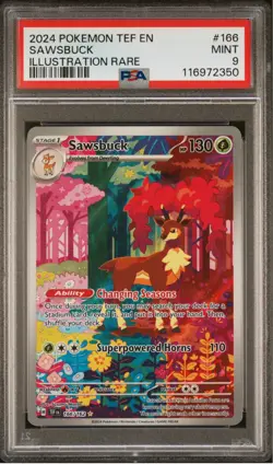 Pokemon Temporal Forces SAWSBUCK Illustration Rare 166/162 English ~ PSA 9 - Image 1