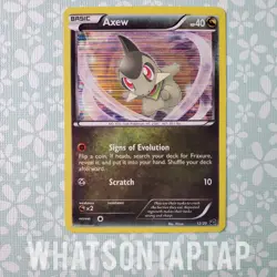 Pokemon Card Axew 12/20 Holo Rare Black White Dragon Vault Singles LP Vintage - Image 1