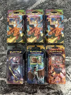 Lot Of 6 Pokemon Theme Deck Charizard/lunala /roaring Heat /forest Shadow Sealed - Image 1