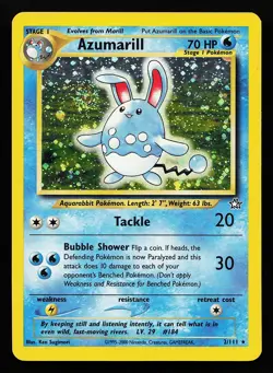 Azumarill 2/111 Holo SWIRL Neo Genesis Pokemon Card - Image 1