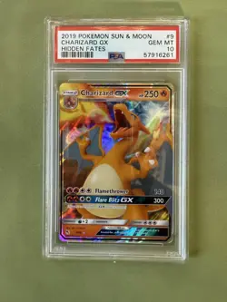 PSA 10 GEM MINT 2019 Pokemon Card Hidden Fates Charizard GX 9/68 - Image 1