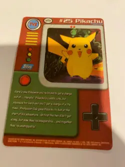 POKEMON CARD TV2 #25 PIKACHU Red Label 1999 Topps TV Animation Edition - Image 2