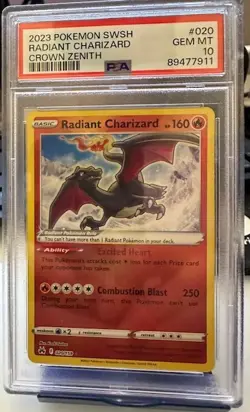 PSA 10 Radiant Charizard 020/159 Crown Zenith Pokemon TCG - Image 1