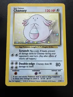 Pokemon TCG Base Set - Chansey Holo #3/102 - MP Condition - Image 1