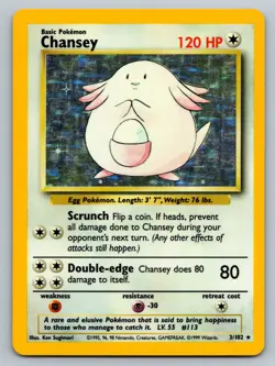 Pokemon TCG Base Set - Chansey Holo #3/102 - MP Condition - Image 1