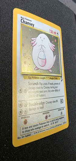 Chansey 3/130 Holo WOTC Pokemon TCG Card Base Set 2 Rare 2000 Vintage Original - Image 2