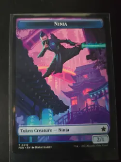 MTG Kaito, Cunning Infiltrator Emblem Ninja Token FDN 0024 0012 - Image 2