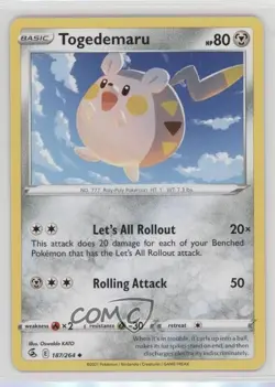 Togedemaru Pokemon Sword & Shield Fusion Strike #187 17wc - Image 1