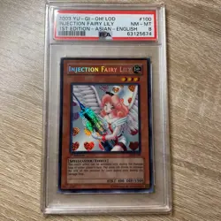 Yu-Gi-Oh! Injection Fairy Lily LOD-100 1st Ed. Secret Rare Asian English PSA8* - Image 1