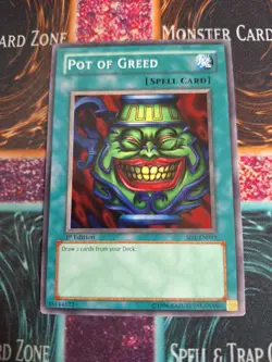 Yu-Gi-Oh! TCG Pot of Greed SD1-EN015 Common 1st Edition Near Mint - Image 1