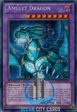 Yugioh Amulet Dragon DRLG-EN003 1st Edition Secret Rare MP - Image 1