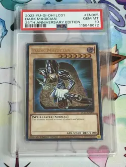 2023 YU-GI-OH! LC01-LEGEND COLL: 25TH ANV EDITION #EN005 DARK MAGICIAN PSA 10 - Image 1