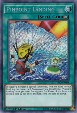 Pinpoint Landing [CYHO-EN081] Secret Rare Near Mint 1st Edition - Yugioh single - Image 1