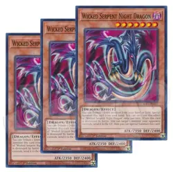 Yugioh - Wicked Serpent Night Dragon x 3 - 1st Edition NM - Plus Free Holo Card - Image 1