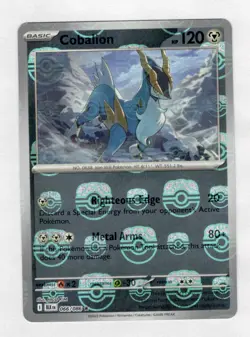 Cobalion (Master Ball Pattern) 066/086 Sv: Black Bolt Holo pokemon trading card - Image 1