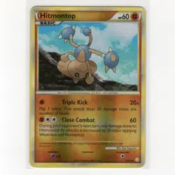 Pokemon TCG Hitmontop 5/123 HGSS Base Set Reverse Holo Rare Card EN-MP 2010 - Image 1