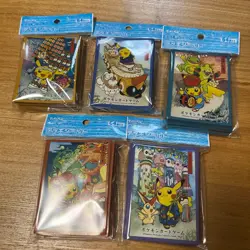 Pokemon Card Pikachu Tohoku Festival 64 Sleeve Set of 5 Pokemon Center Limited - Image 1
