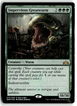 MTG Foil Impervious Greatwurm - Buy-a-Box Heavily Played English - Image 1