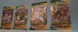 Pokemon Sword & Shield Evolving Skies Four (4) Booster Pack Art Set NEW & SEALED - Image 2