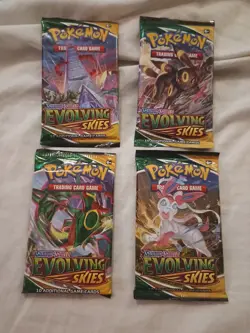 Pokemon Sword & Shield Evolving Skies Four (4) Booster Pack Art Set NEW & SEALED - Image 4