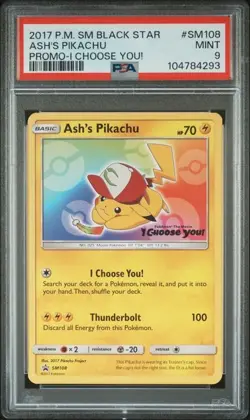 2017 Pokemon Black Star Promo Pokemon The Movie - I Choose You! SM108 Ash's - Image 1