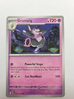 Grumpig 091/197 Obsidian Flames OBF Non Holo Uncommon Near Mint Nm Pokemon Tcg - Image 1