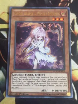 Yugioh: Ghost Reaper & Winter Cherries - DUPO-EN076 Ultra Rare 1st Edition NM - Image 1