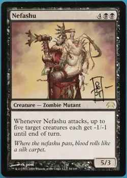 Nefashu Planechase 2009 NM Black Rare SIGNED MAGIC CARD (ID# 295206) ABUGames - Image 1