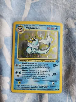 Pokemon TCG Vaporeon - Jungle Set 12/64 Rare Holo Vintage Card WOTC 1999 - Image 1