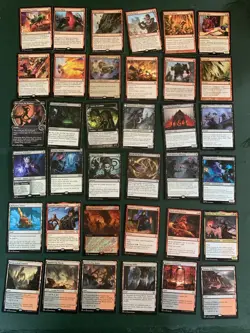 Mtg Small Red Black Bundle: Lands, Chaos Warp, Thrill Of Possibility, Etc - Image 1