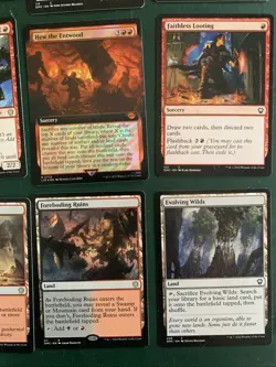 Mtg Small Red Black Bundle: Lands, Chaos Warp, Thrill Of Possibility, Etc - Image 3