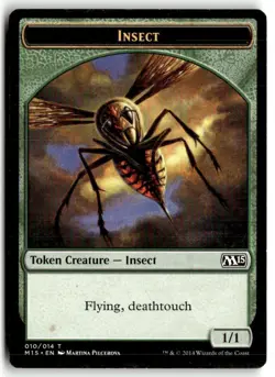 MTG Insect Token (Deathtouch) - Core Set 2015 Heavily Played English - Image 1
