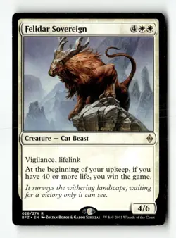 MTG Felidar Sovereign - Battle for Zendikar Heavily Played English - Image 1
