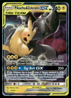 Pikachu & Zekrom GX 33/181 Team Up Ultra Rare Holo Tag Team English POKEMON - Image 1