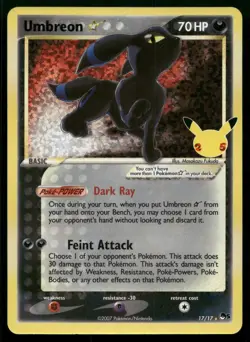 Umbreon Gold Star 17/17 Pop 5 Classic Collection 25th Promo English POKEMON - Image 1