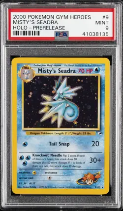 2000 POKEMON GYM HEROES HOLO-PRERELEASE #9 MISTY'S SEADRA PSA 9 - Image 1