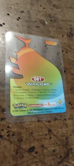 Wailord 081 Pokemon Lamincards Edibas - ESP - GOOD - Image 2