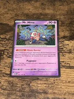 Mr. Mime 122/165 Holo Rare Pokemon 151 English Scarlet & Violet - NM - Image 1