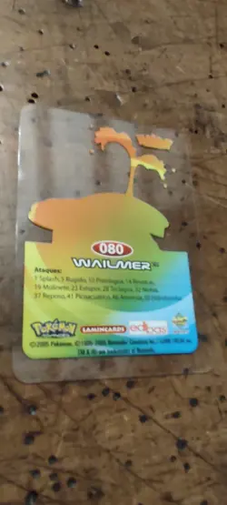 Wailmer 080 Pokemon Lamincards Edibas - ESP - EXC - Image 2