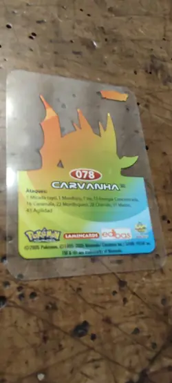 Carvanha 078 Pokemon Lamincards Edibas - ESP - GOOD - Image 2