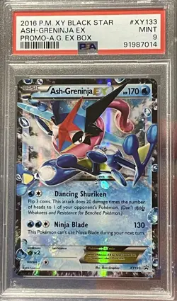 2016 POKEMON ASH-GRENINJA EX #XY133 BLACK STAR PROMO PSA 9 - Image 1