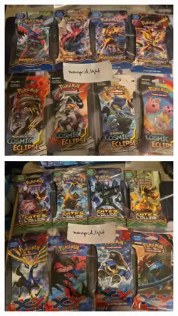 Pokemon Sun & Moon Cosmic Eclipse Art Set Sleeved Booster Packs Bundle Reserved - Image 1