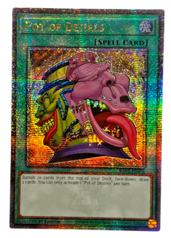 YuGiOh! Pot of Desires (Quarter Century Secret Rare) RA01-EN056 1st Edition M/NM - Image 1