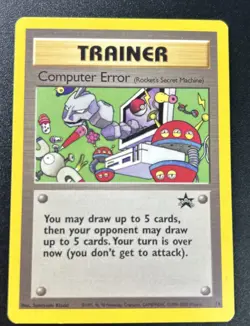 Computer Error 16 Black Star Promo WOTC Pokemon Card Lightly Played LP - Image 1